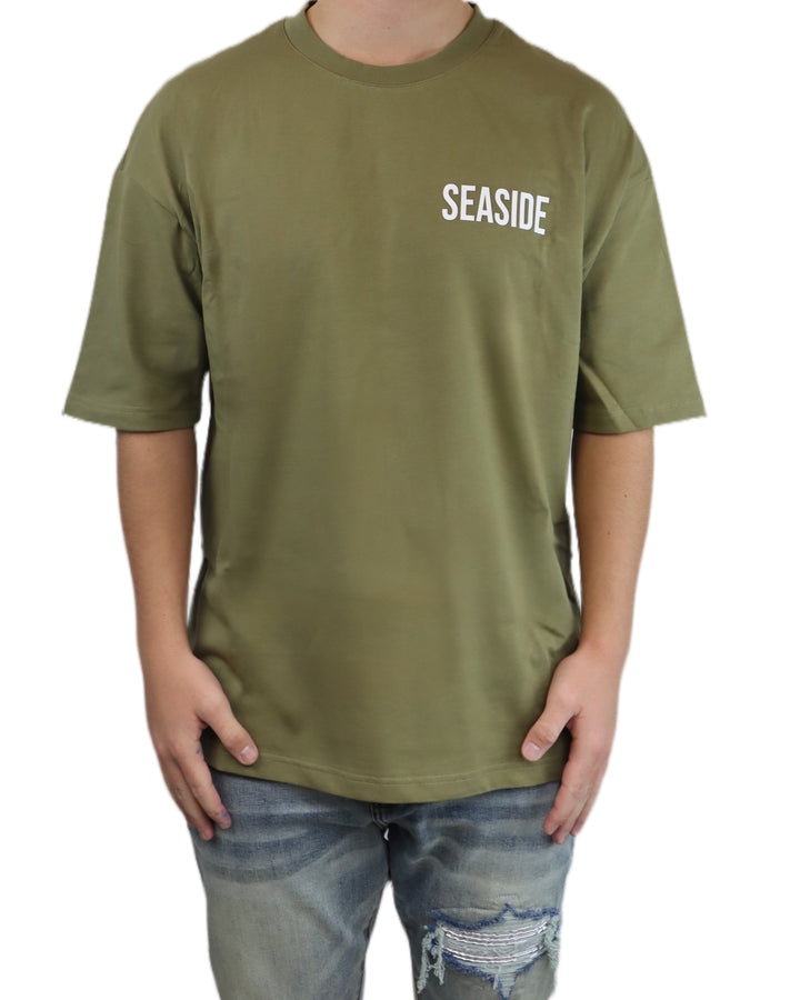 Seaside Esntls T-shirt Kaki Groen