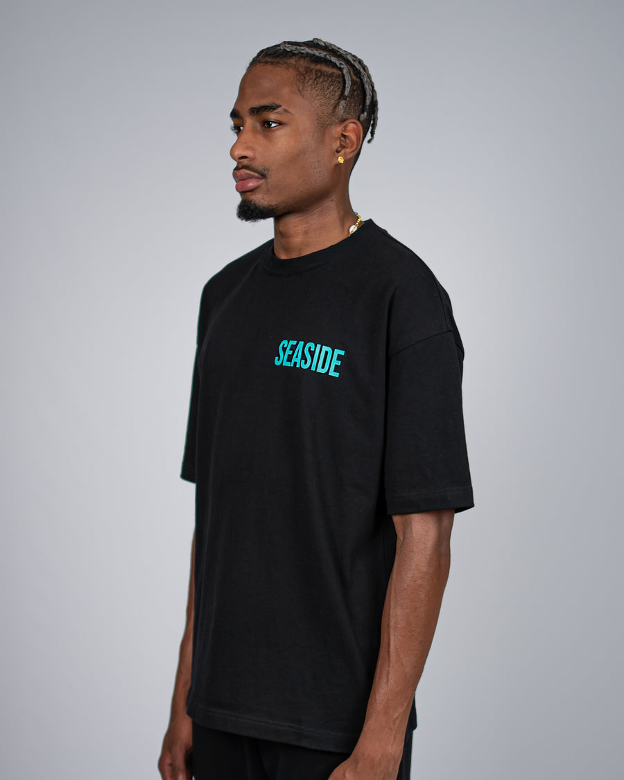Seaside Esntls T-Shirt Schwarz/Turquoise
