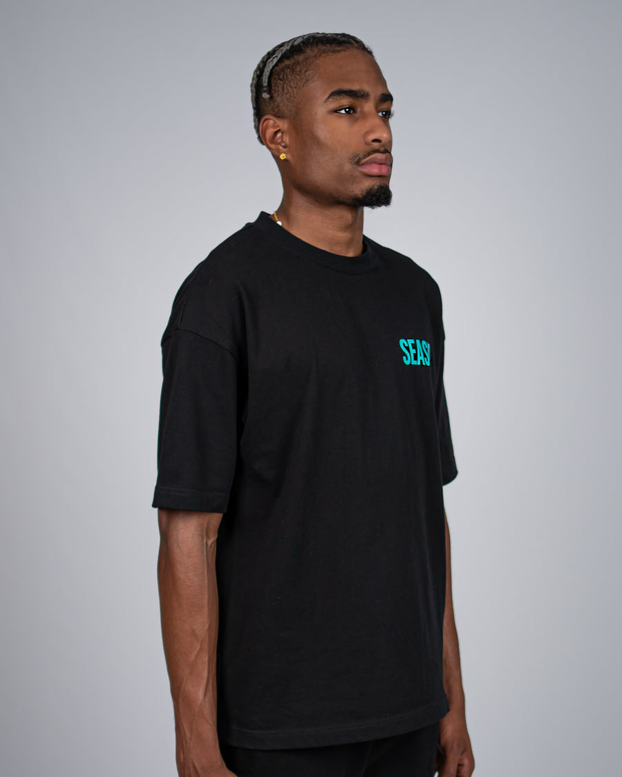 Seaside Esntls T-shirt Zwart/Turquoise