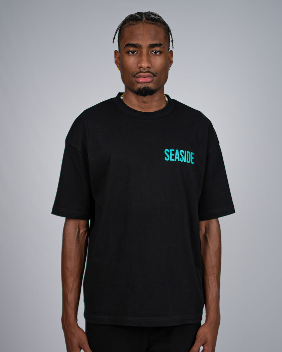 Seaside Esntls T-shirt Zwart/Turquoise